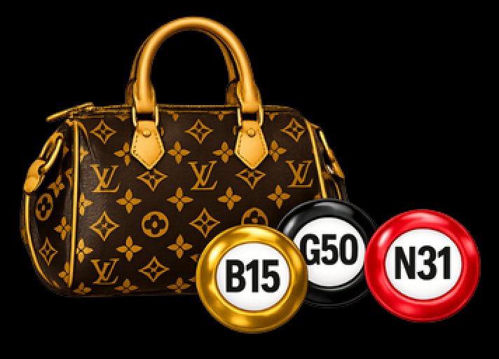 Designer purse and bingo balls